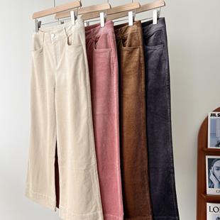 颠覆认知 客供莫代尔长绒棉 美拉德弹力灯芯绒直筒休闲裤阔腿裤女