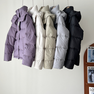 经典五格 可溯源杜邦三防 三星90白鸭绒泡芙面包服连帽收腰羽绒服