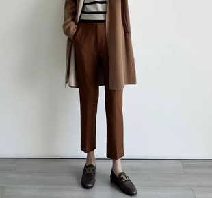 四面弹精纺羊毛挺括九分休闲通勤显瘦锥形西裤 秋冬神裤 意大利M