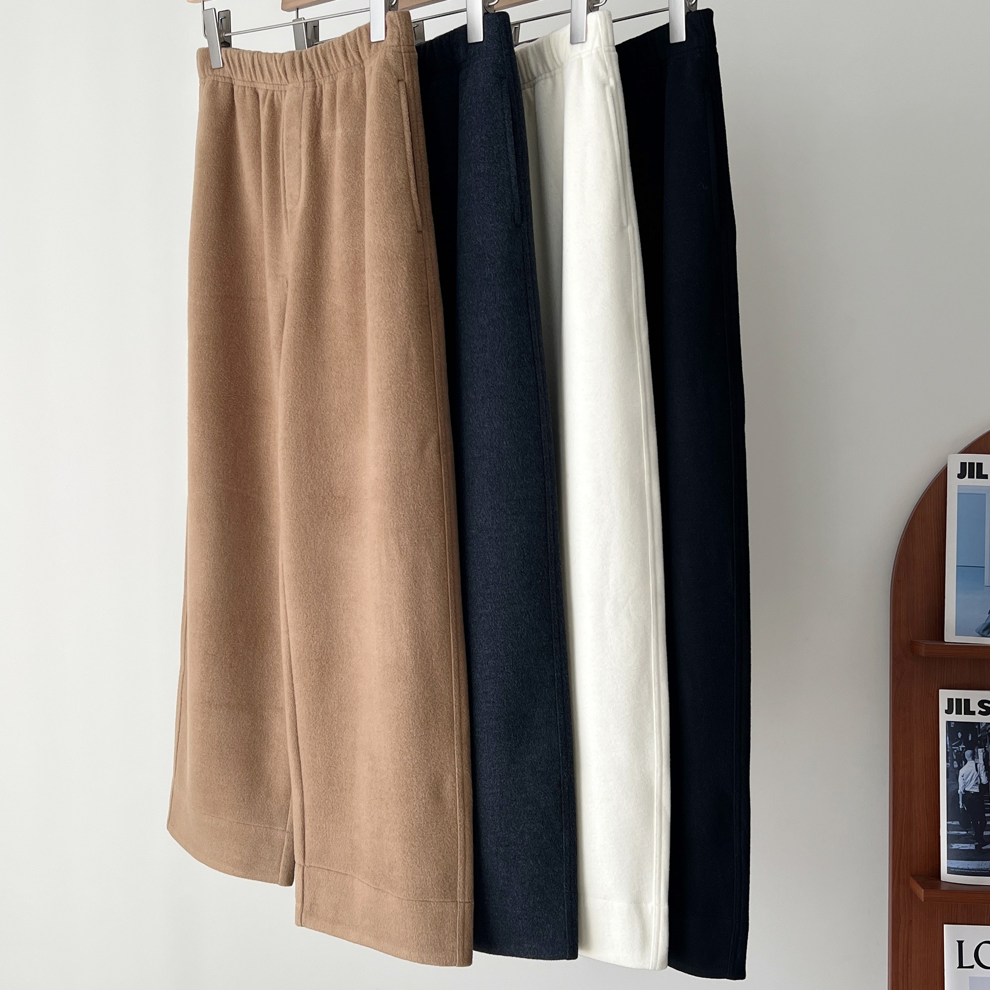 羊绒真丝高密织九分奶奶裤毛呢裤