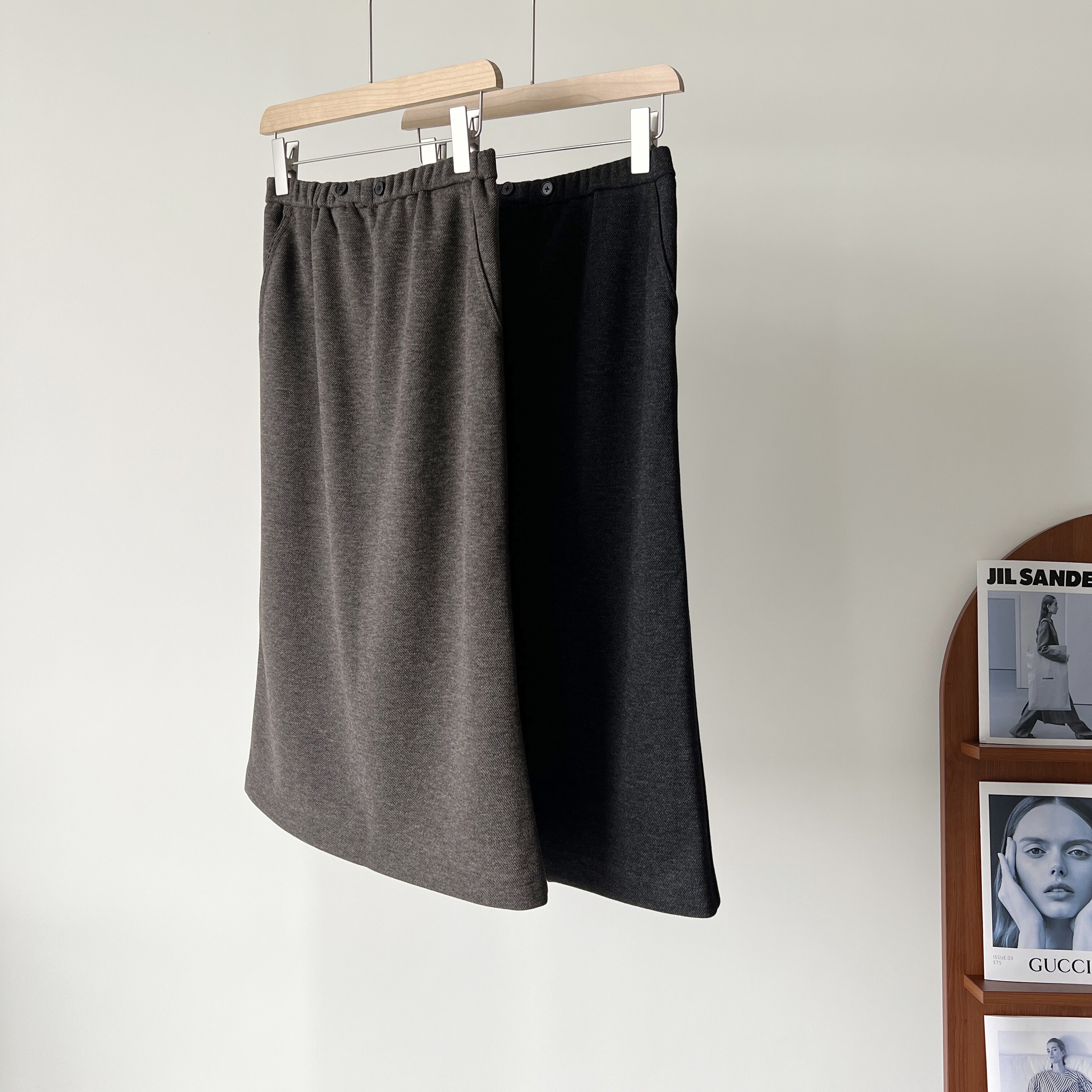 中长款直筒毛呢半身裙醋酸羊毛