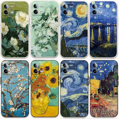 适用iqooz8手机壳梵高油画情侣y7