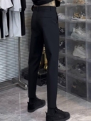 精神小伙修身 九分裤 小西裤 黑色商务净版 男小脚直筒休闲裤 网红新款