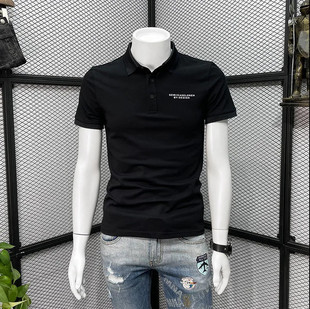 POLO衫 短袖 2025新款 潮牌休闲潮流修身 男 夏季 字母印花翻领t恤 男士