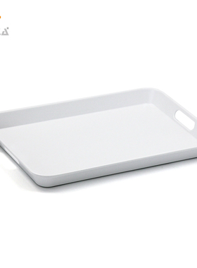 蒙生教育 蒙台梭利蒙氏教具 大号白色哑光 镂空把手 仿瓷托盘