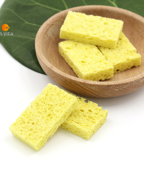 蒙生教育蒙台梭利日常生活早教配件黄色蓝色迷你海绵木浆海绵清洁