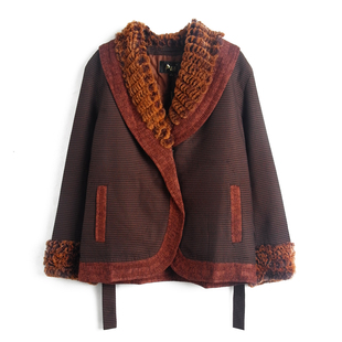 胖太太大码 百搭外套女4525810 女棉衣时尚