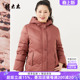 女装 短款 冬装 时尚 红色连帽宽松羽绒服潮824408811 新款 胖太太大码