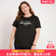 女装 夏装 新品 胖太太大码 字母图案上衣短袖 T恤宽松舒适潮724210810