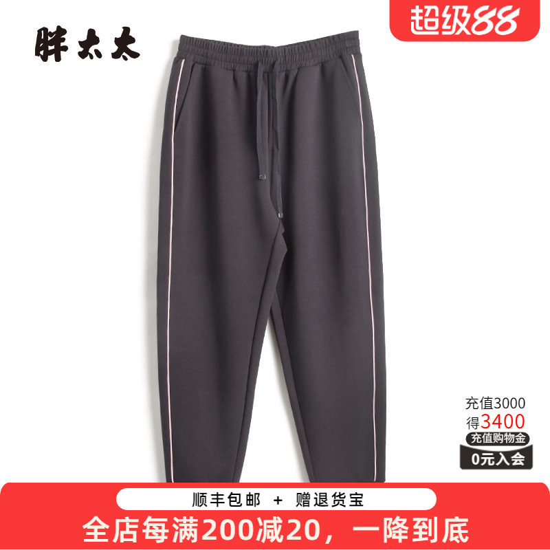 胖太太休闲裤松紧腰弹力