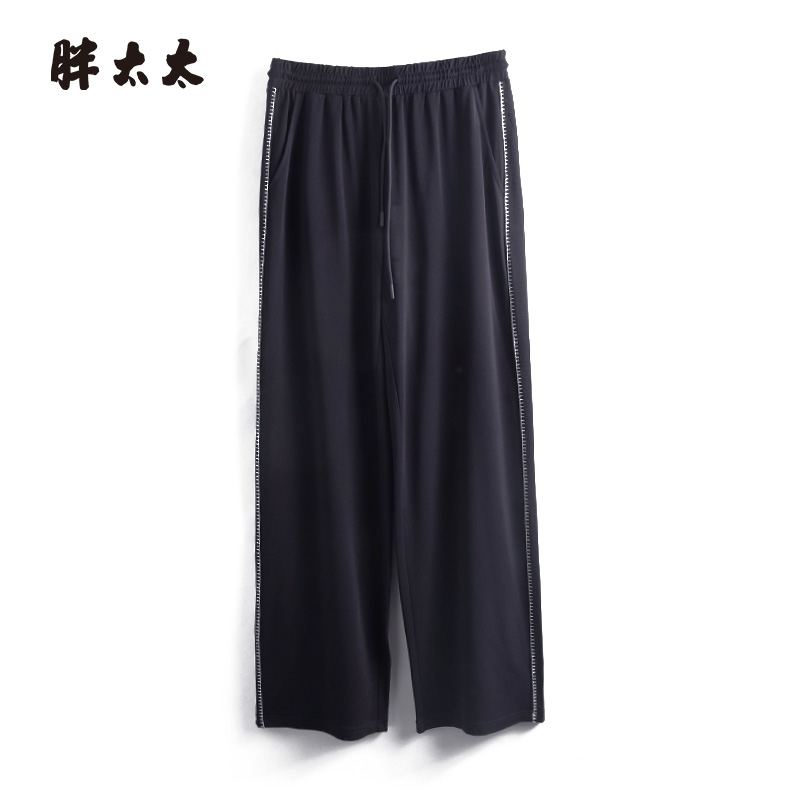 胖太太休闲裤直筒长裤