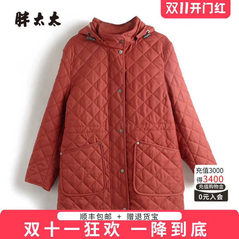 连帽棉服胖太太宽松舒适