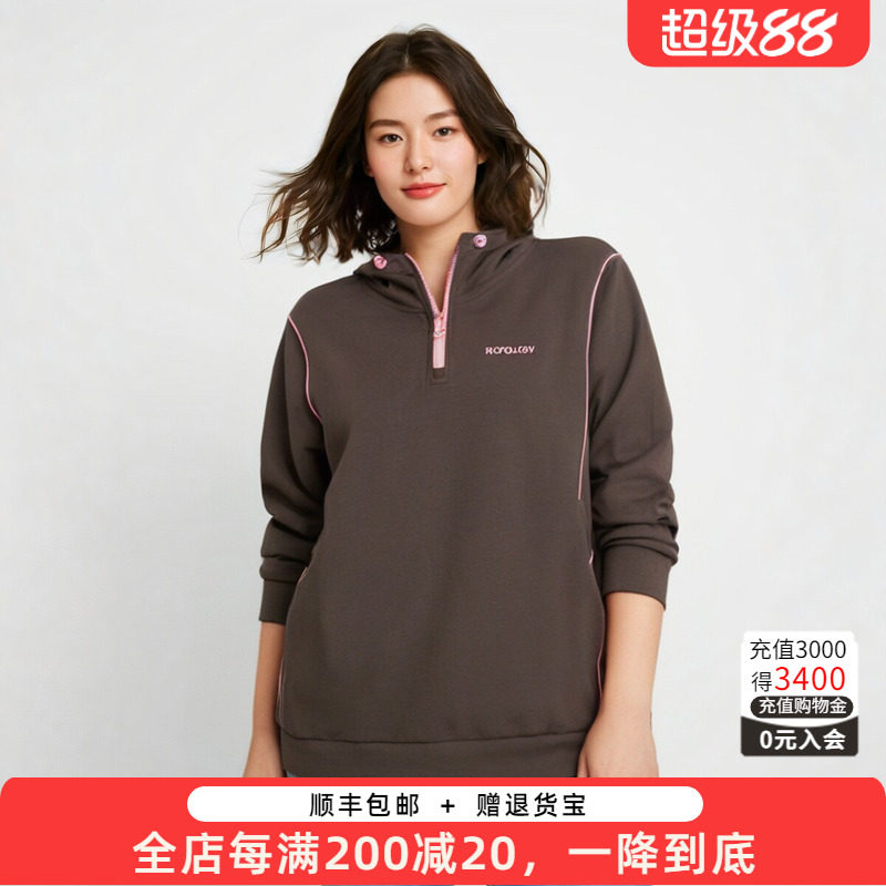 连帽卫衣胖太太休闲宽松