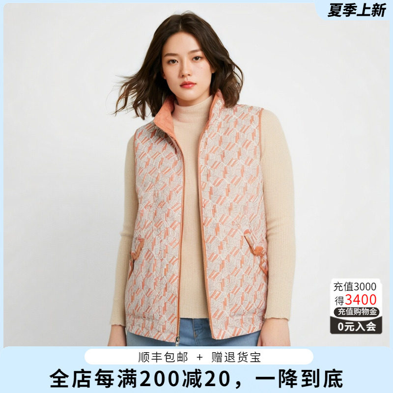 胖太太马夹立领拉链装饰宽松