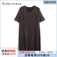 胖太太時(shí)尚短袖寬松連衣裙