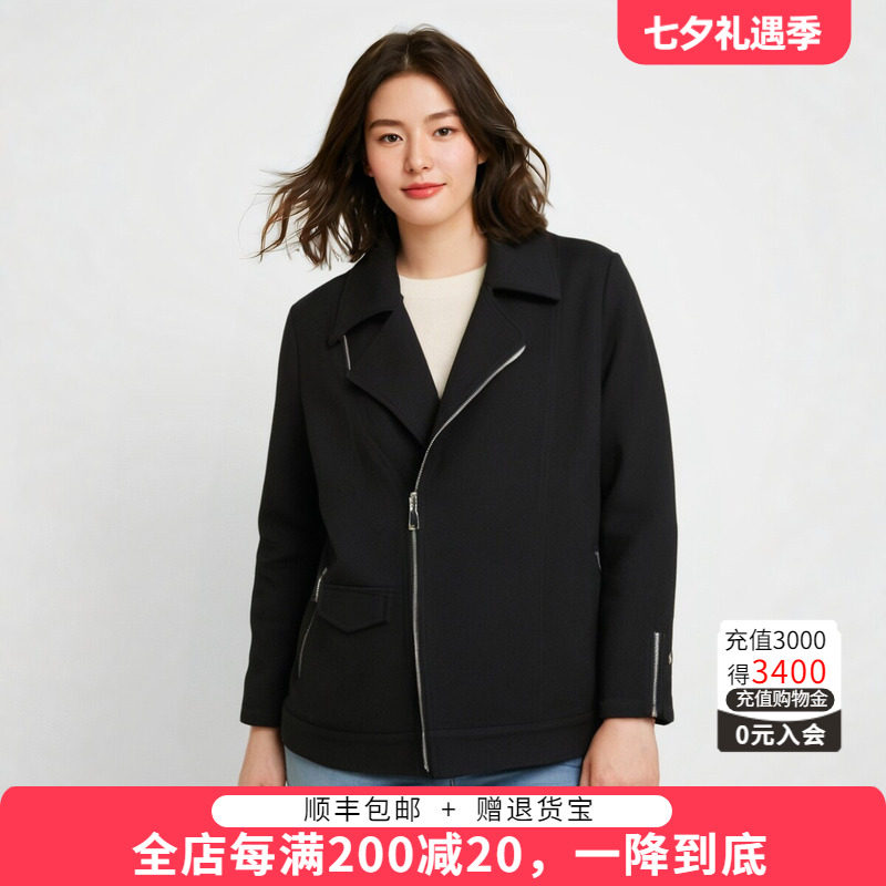 胖太太外套适中韩版宽松拉链