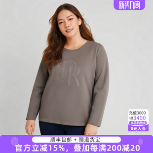 女装 通勤打底衫 秋装 纯色字母图套头小衫 424312810 新品 胖太太大码