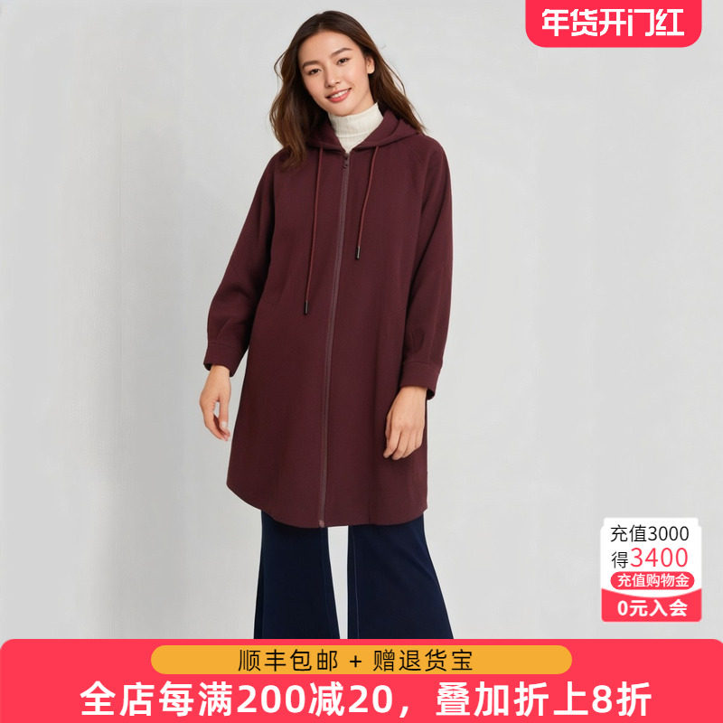 胖太太大码女装春秋新品时尚纯色宽松中长款风衣外套款821107410