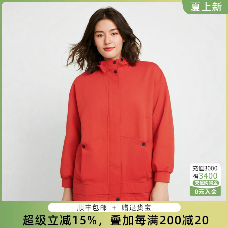 胖太太风衣外套连帽宽松休闲