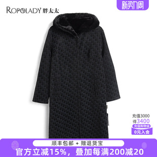 新款 冬季 水貂毛领复古外套中长皮毛一体921405810 女装 胖太太大码