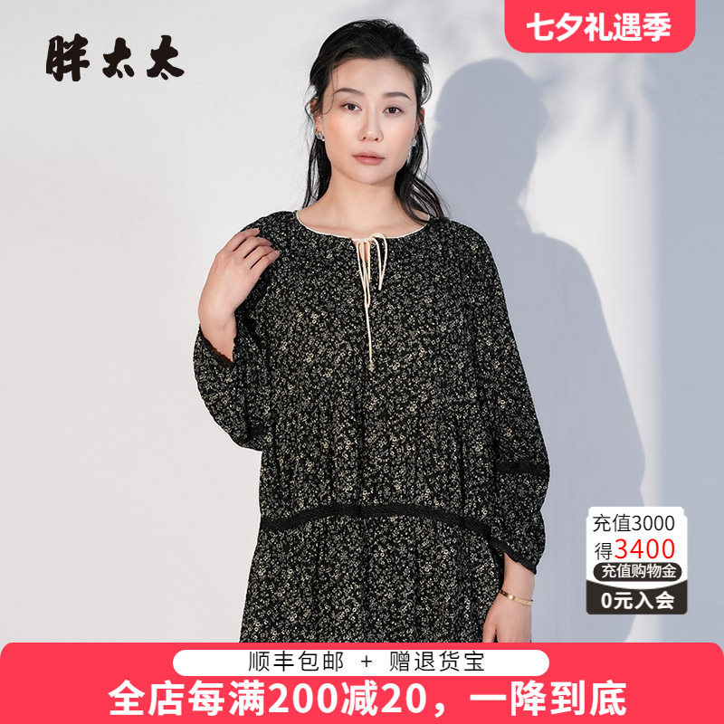 胖太太套头衫碎花图案