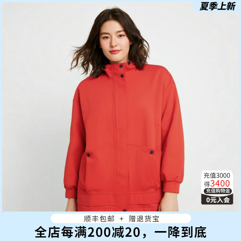 胖太太风衣外套连帽宽松休闲