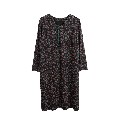 胖太太大码通勤碎花显瘦连衣裙