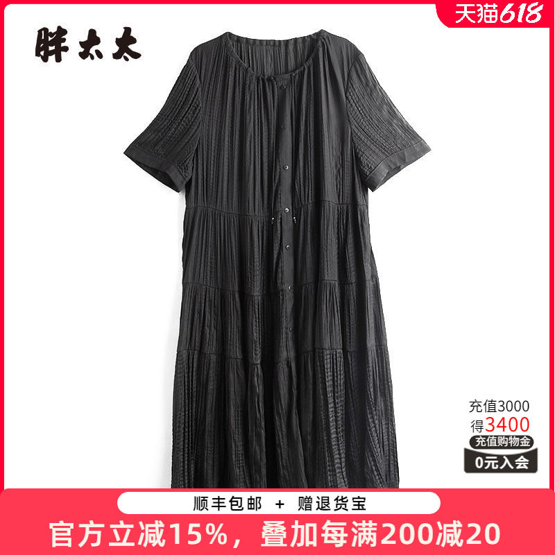 胖太太连衣裙纹理图案