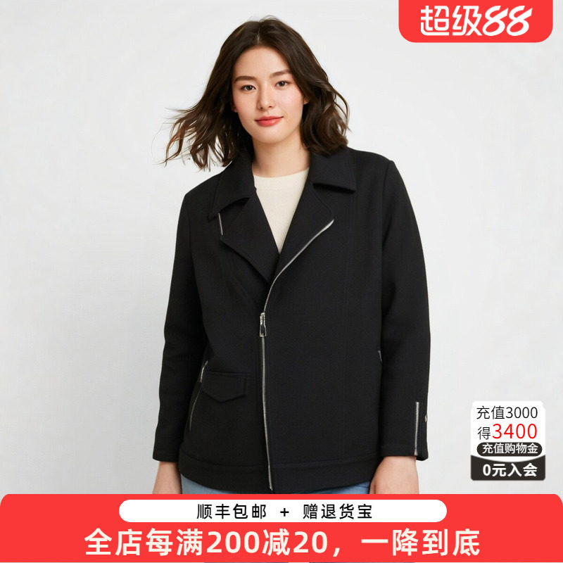 胖太太外套适中韩版宽松拉链