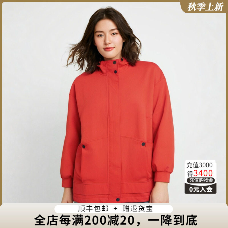 胖太太风衣外套连帽宽松休闲