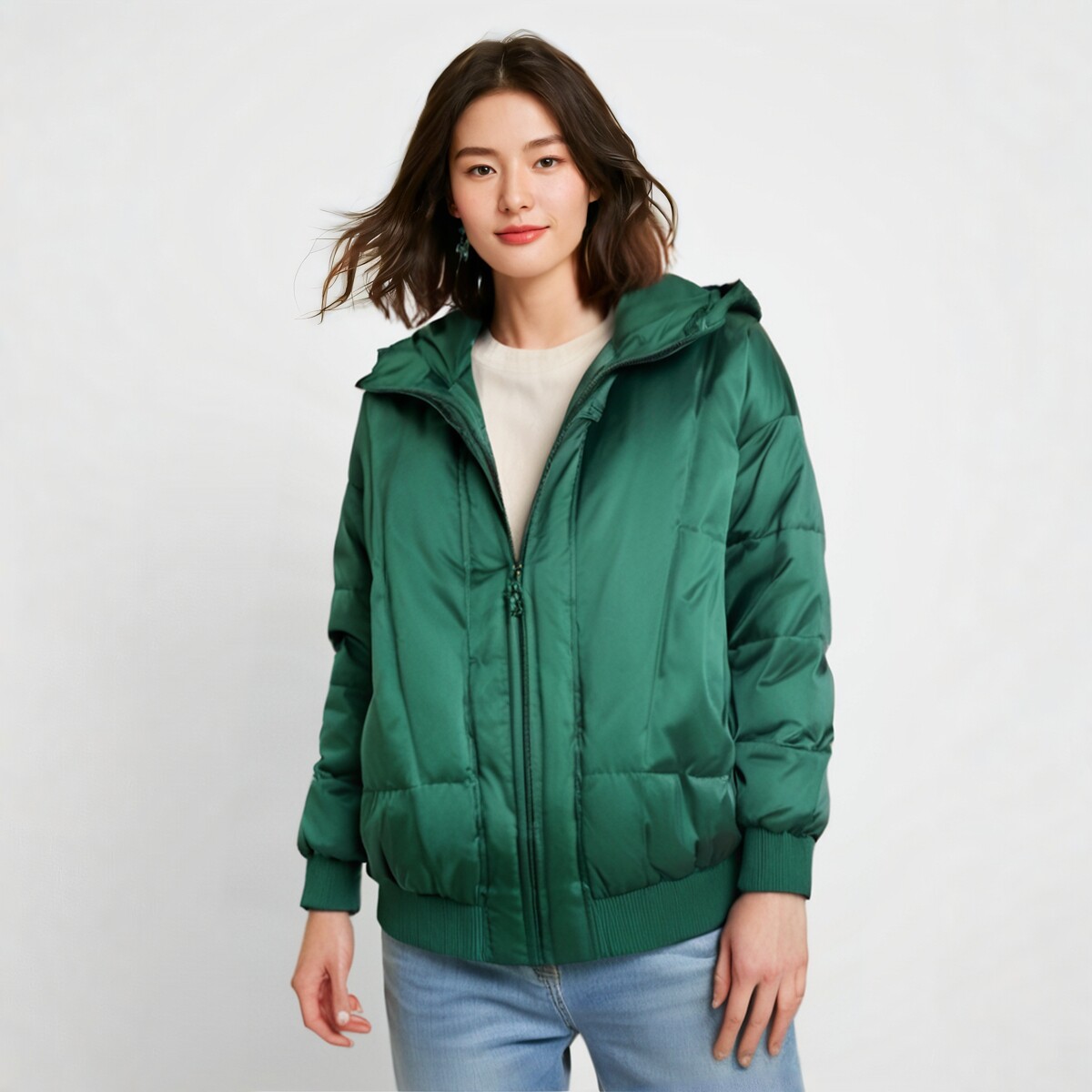 大码羽绒服胖太太时尚短款超飒