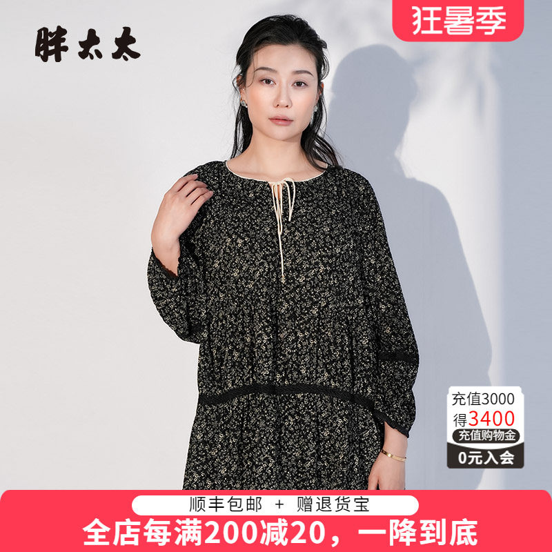 胖太太套头衫碎花图案
