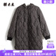 新款 冬装 花色图案羽绒服休闲连帽宽松潮424408010 女装 胖太太大码