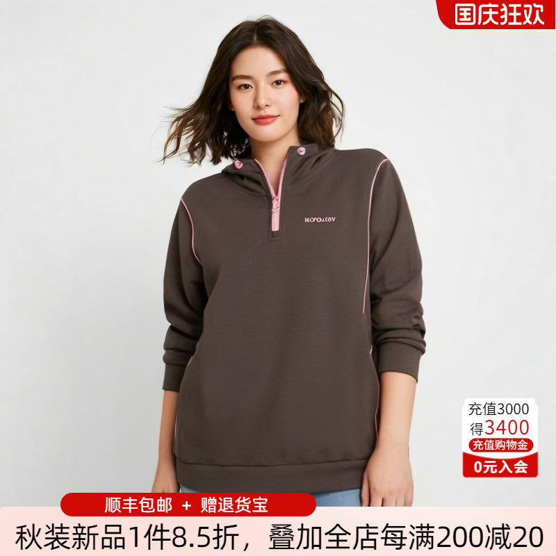 连帽卫衣胖太太休闲宽松