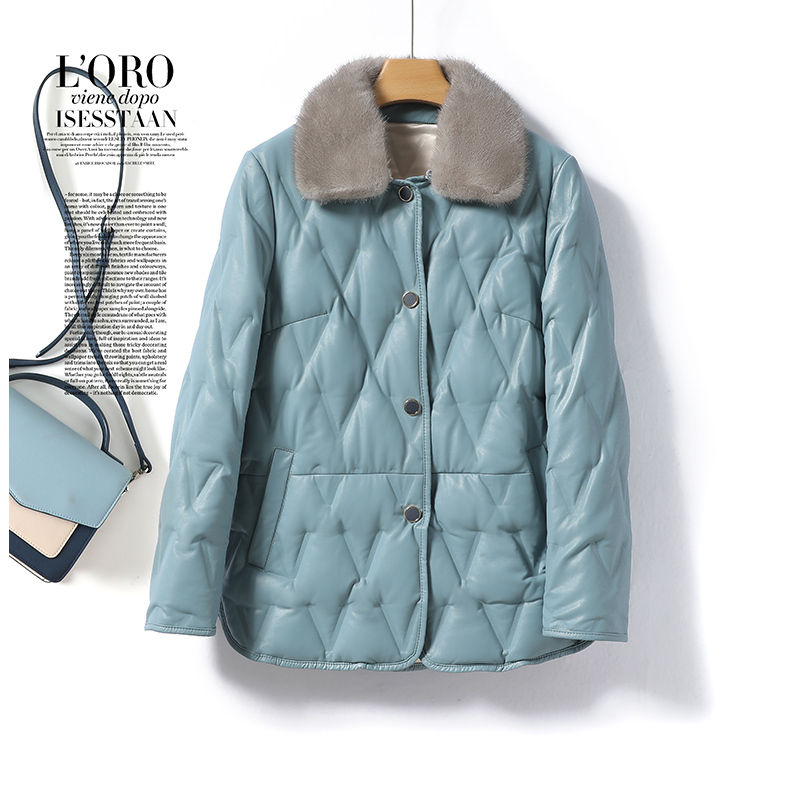羽绒服真皮常规韩版水貂领白鸭绒