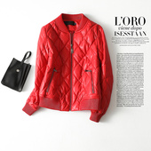 绵羊皮女皮衣 加大码 羽绒服女真皮短款 红色海宁皮草白鸭绒2026新款