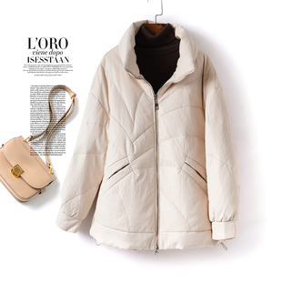 绵羊皮羽绒服女外套米白色韩版宽松90白鸭绒2025海宁新款真皮衣女
