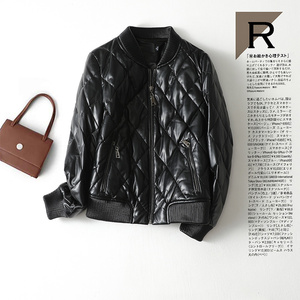 真皮羽绒服女士外套短款休闲黑色皮夹克加大码2026秋冬新款皮衣女