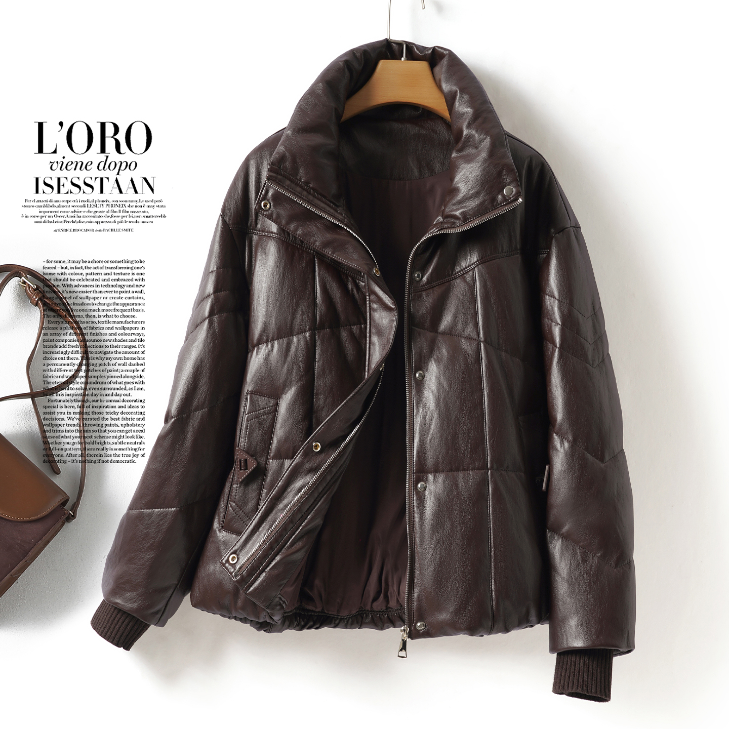 冬季加厚绵羊皮衣女士短款韩版休闲90白鸭绒真皮外套新款皮羽绒服