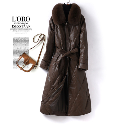 羽绒服女长款狐狸毛领气质绵羊皮