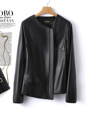 绵羊皮夹克女士外套短款小个子黑色修身显瘦秋冬新款海宁真皮衣女