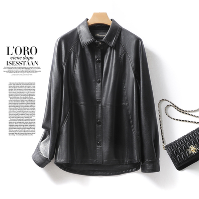 真皮皮衣女短款黑色显瘦韩版宽松