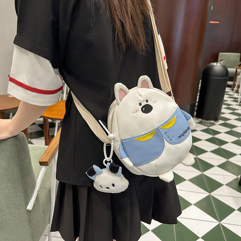 新款高颜值清新可爱卡通小狗轻便挎包儿童女孩休闲百搭旅游斜挎包