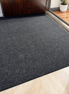 黑色门口地毯入户门地垫家用玄关除尘脚垫室外防滑加厚门垫可裁剪