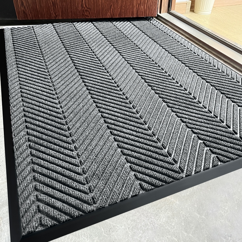 灰色入户门除尘地垫户外吸水脚垫