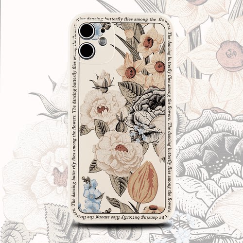 巷午 复古花卉适用于苹果15华为nova12mate60p70荣耀100/opporeno11p小米14手机壳vivox100红米note13/iqoo12