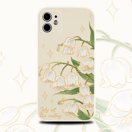 巷午 温柔风铃花适用于苹果1615华为p80/opporeno14小米15硅胶手机壳vivoy300/x200荣耀magic7/400红米note14