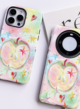 巷午 少女心涂鸦适用于华为mate70nova14荣耀400vivos30菲林手机壳oppofindx8u小米15红米k80三星s25一加ace5