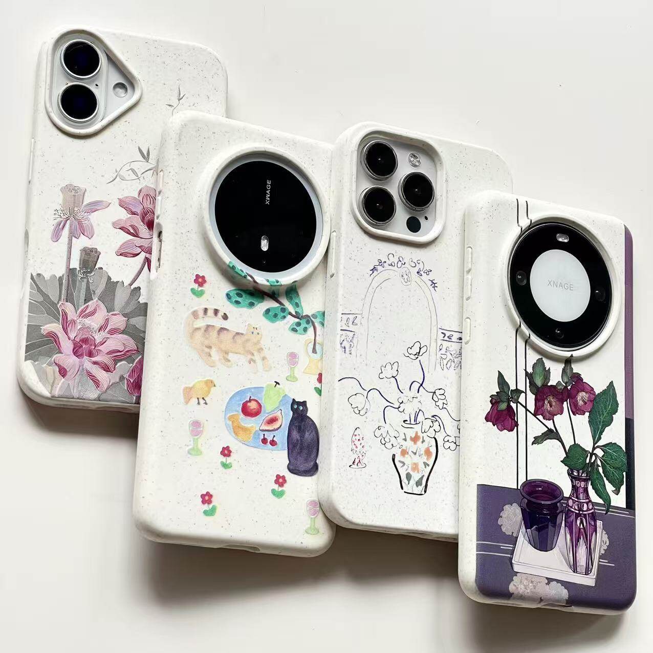 巷午 温柔花瓶插画适用于苹果17/13promax11iphonexs/8p/xsmax可降解磨砂手机壳6p/华为mat