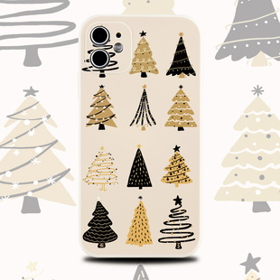 p70oppofindx7小米14硅胶手机壳vivox100荣耀200 15p红米note14华为mate60 巷午 圣诞树节日氛围适用于苹果16